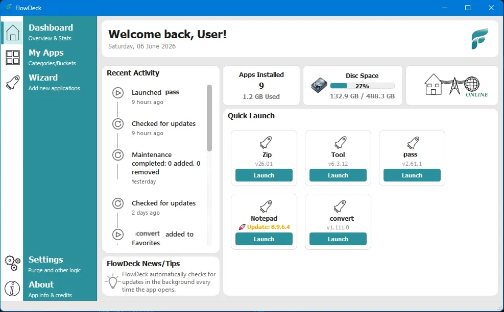FlowDeck screenshot on mobile